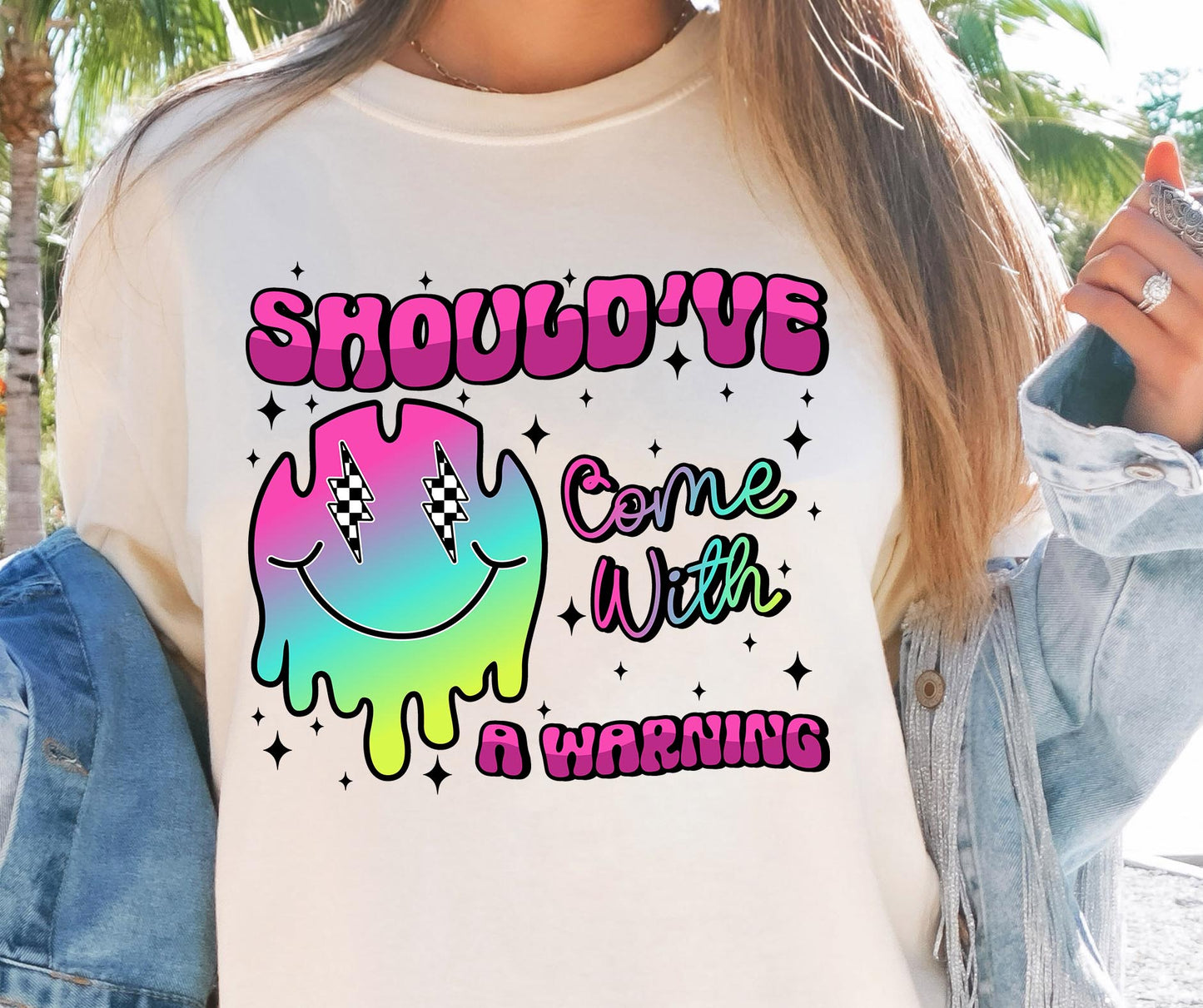 Shouldve come with a warning  T-shirt Png Design, Skeleton Floral Sublimation, Motivational Digital Download PNG File,