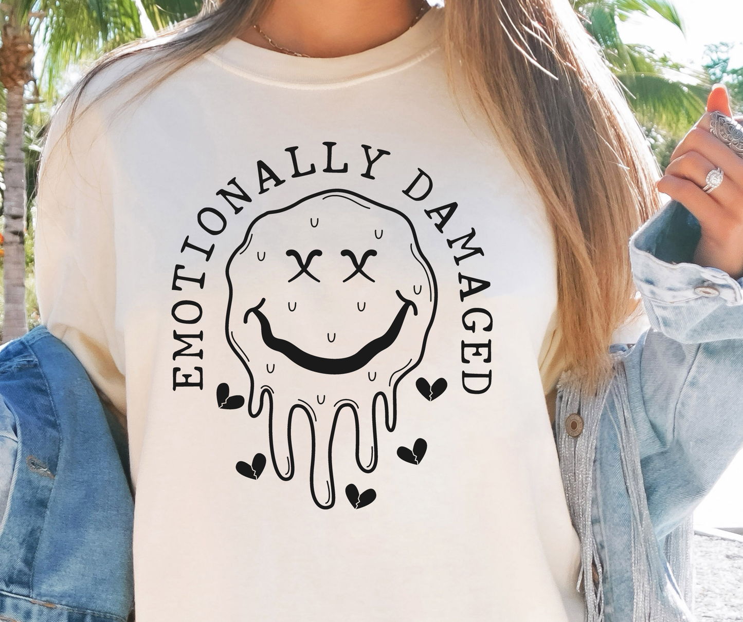 Emotionally Damaged Dead Face Emoji T-shirt PNG Design,  Sublimation Tee Motivational Digital Download PNG File, Commercial Use