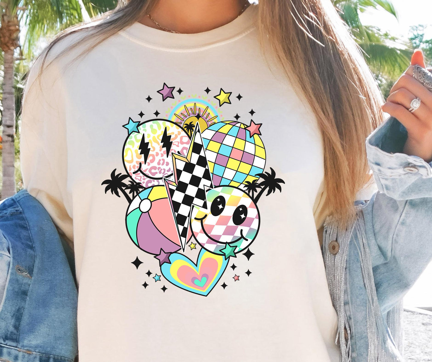 Summer Beach Vibes T-shirt Png Design, Retro Smile Sublimation, Groovy Vibes Digital Download PNG File,