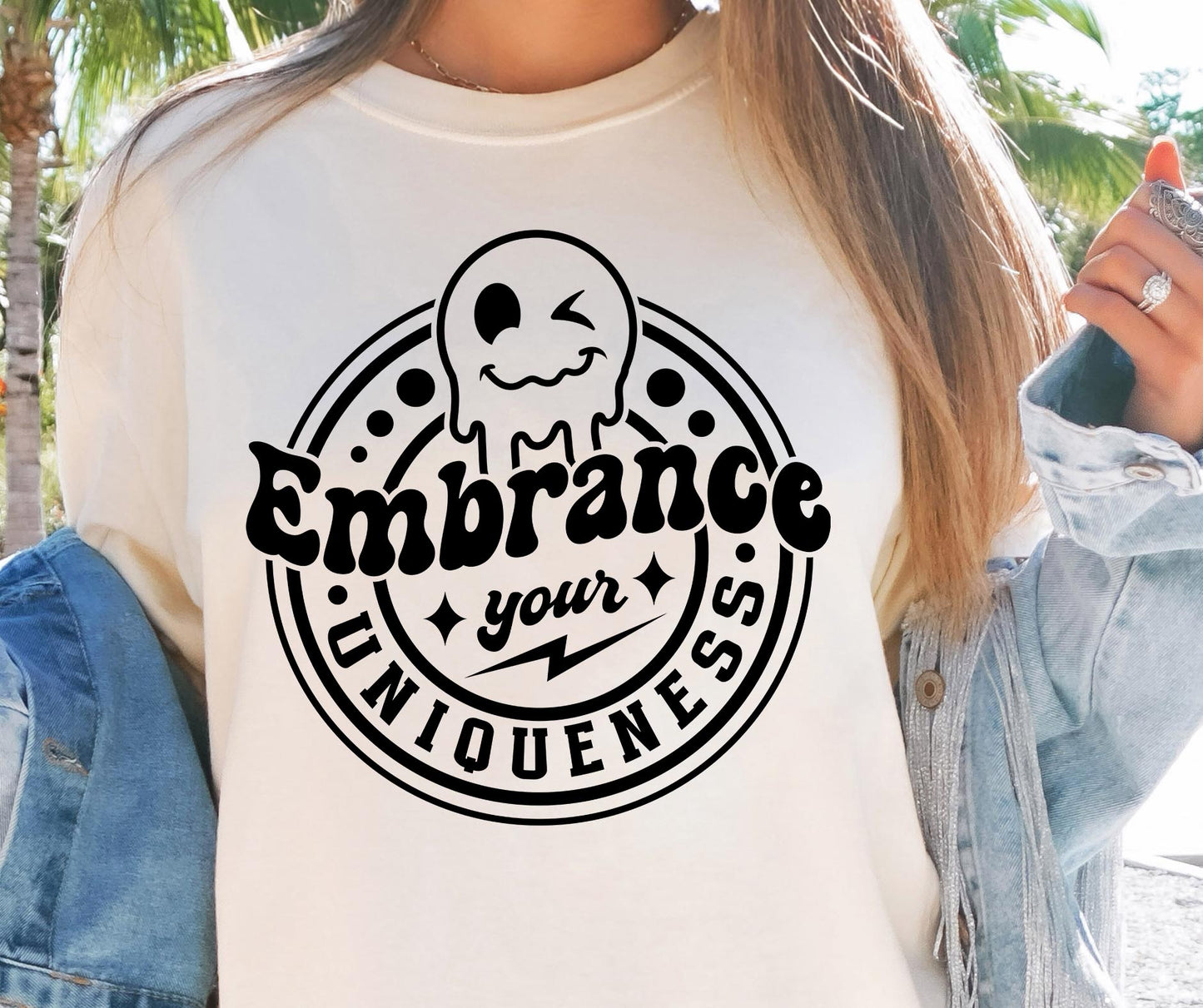 Embrace your uniqueness Svg Png, Sublimation Design, Smile Retro Png svg, Inspirational Png, Motivational Quote, Sublimation Design