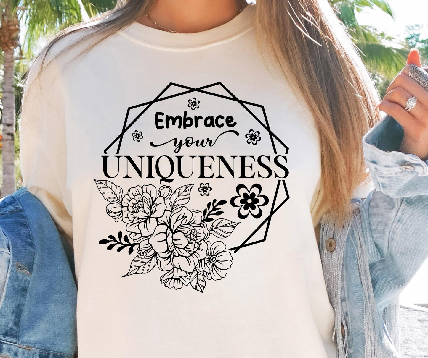 Embrace Your Uniqueness Flower Svg Files, Svg Tshirt, Png and Svg Sublimation Design, Svg Files For Cricut, Silhouette