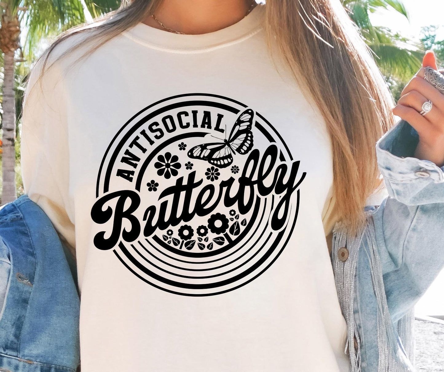 Anti social Butterfly Svg Png, Sublimation Design, Sassy Retro Png svg, Sarcastic Png, Funny Quote, Sublimation Design, shirt design