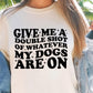 Give me a double shot of what my dogs are on T-shirt Svg Png Design, Retro Groovy Sublimation, Dog Mom  Digital Download PNG File, Svg File, Commercial Use Matching Pocket Front Back