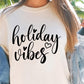 HOLIDAY Vibes  SVG and PNG, Retro Font T-shirt Design, Svg Files For Cricut, Silhouette, Digital Download (1)