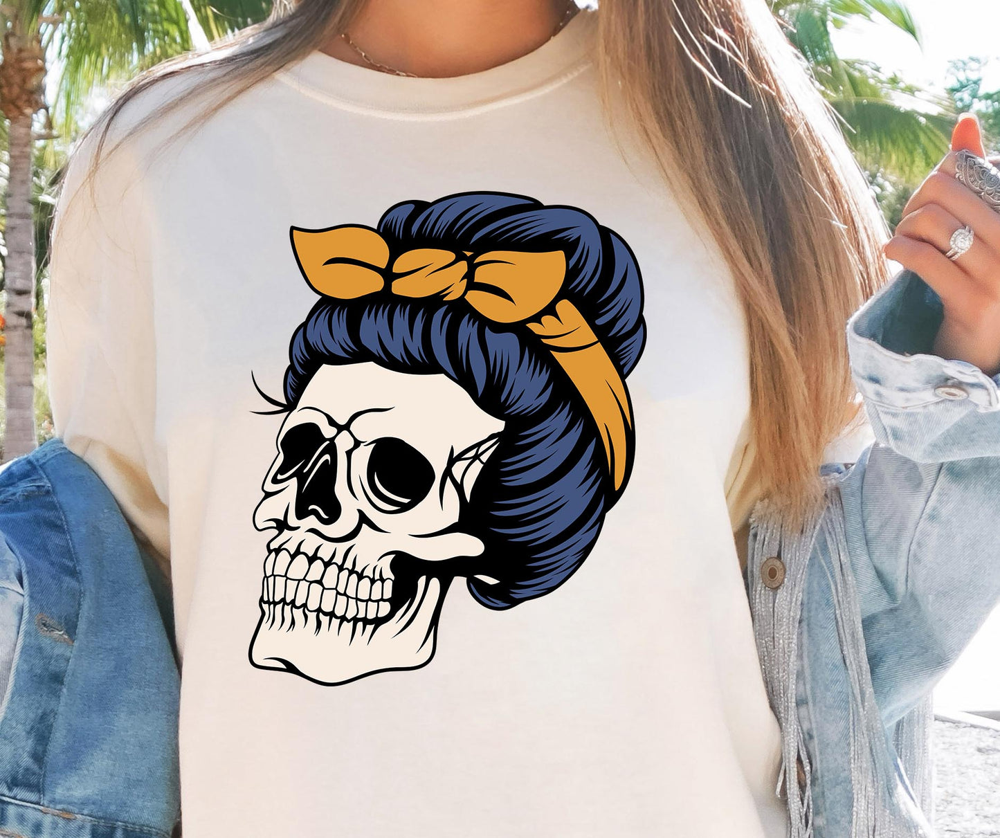 Sublimation PNG Sublimation PNG - Messy bun Mom Skull T-shirt Png Design, Skeleton Floral Sublimation, Motivational Digital Download PNG File,-Tumblerwrapdesigns