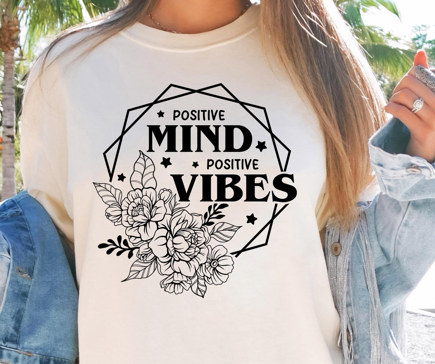 Positive Mind Positive Vibes Svg Files, Svg Tshirt, Png and Svg Sublimation Design, Svg Files For Cricut, Silhouette