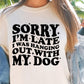 Sorry im late i wa hanging with my dog T-shirt Svg Png Design, Retro Groovy Sublimation, Dog Mom  Digital Download PNG File, Svg File, Commercial Use Matching Pocket Front Back