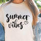 SUMMER Vibes  SVG and PNG, Retro Font T-shirt Design, Svg Files For Cricut, Silhouette, Digital Download (1)