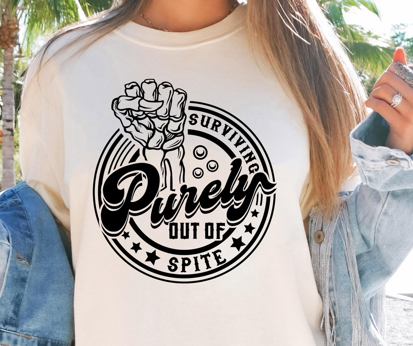 Surviving purely out of spit Svg Png Sublimation Design, Sassy Retro Png, Sarcastic Png, Funny Sublimation Design