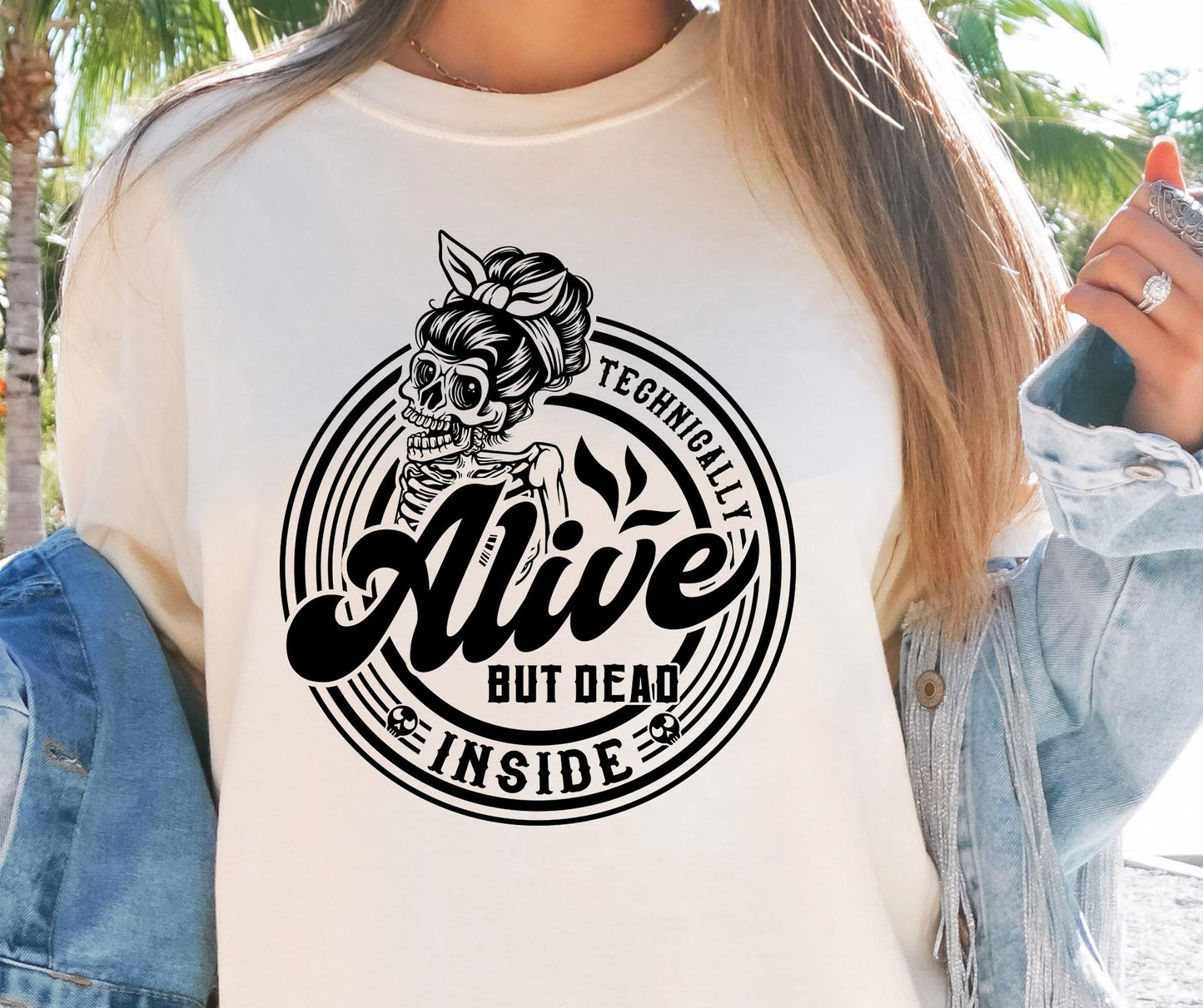 Technically alive but dead inside  Svg Png Sublimation Design, Sassy Retro Png, Sarcastic Png, Funny Sublimation Design, shirt design