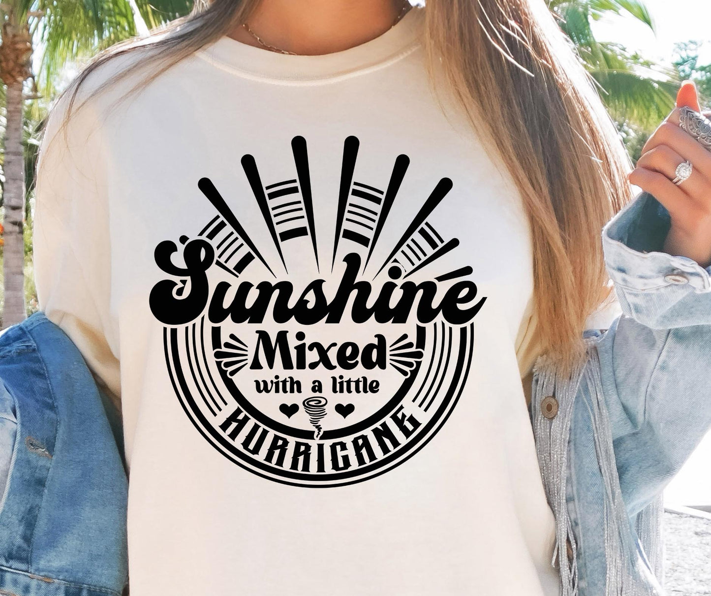 Sunshine mixed with a little hurricane Svg Png, Sublimation Design, Sassy Retro Png svg, Sarcastic Png, Funny Quote, Sublimation Design,